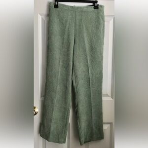 ALFRED DUNNER WOMEN'S PANTS CORDUROY GREEN POCKETS CLASSIC FIT SIZE 8 AND  24W
